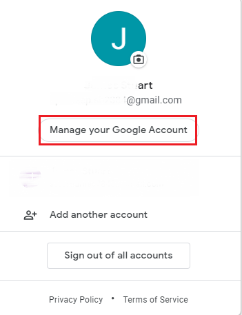 manage google account