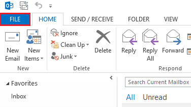 outlook file option